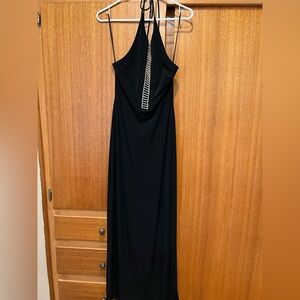 Elegant Black Halter Dress